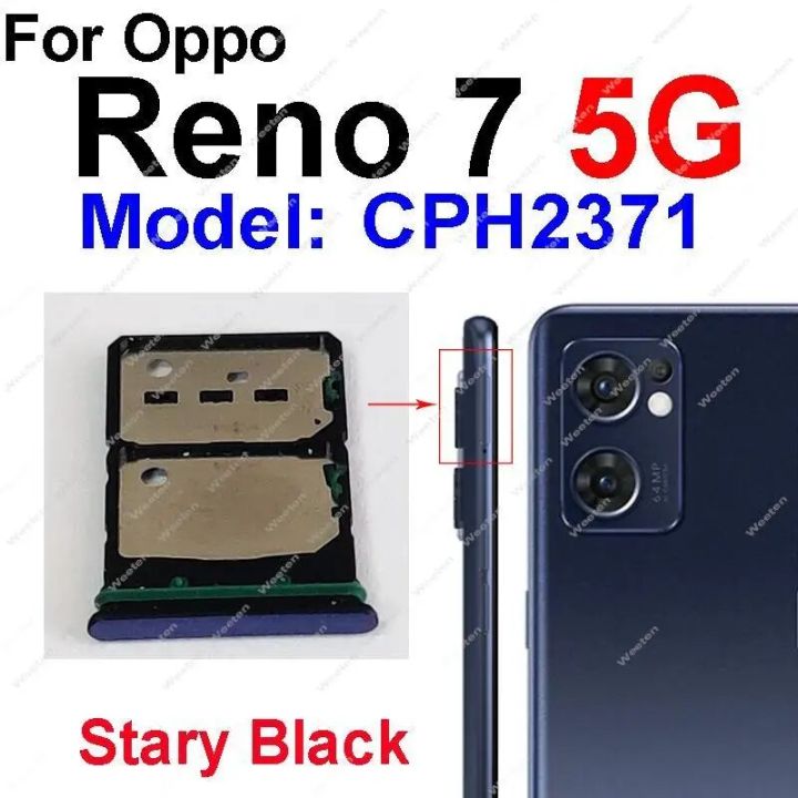 SIM Card Tray For OPPO Reno 7 7Lite 7SE 7Z 4G 5G Dual SIM Card Tray Slot Card Reader Holder Socket Replacement Parts
