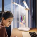 Led Double Head Desk Lamp 3 Operating Modes With 32 Dimmable LED Lights Rechargeable Table Lamp. 