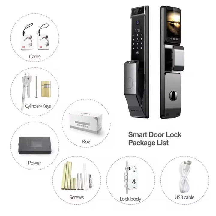 3D Face Recognition Smart Door Lock with Camera Biometric Fingerprint ...