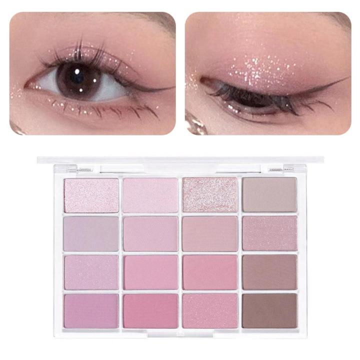 16 Color Korean Eyeshadow Palette Matte Pearlescent Low Brown Saturation Makeup Pink Saturation Eye Color Shadow Low Earth A7U1