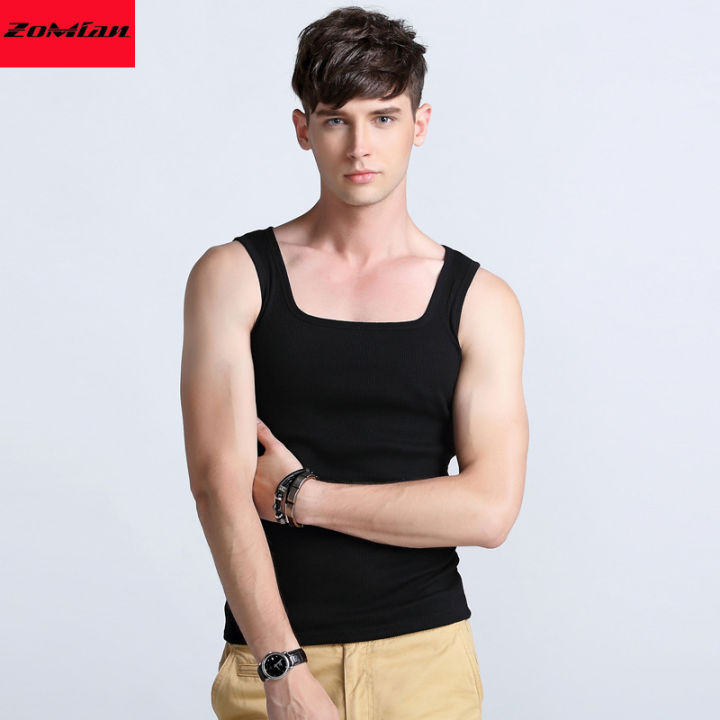 Men's Vest Pure Cotton Korean Style Hurdle Sports Vest Summer Sling Trendy Elastic Sweat Vest for Men Processing and Production