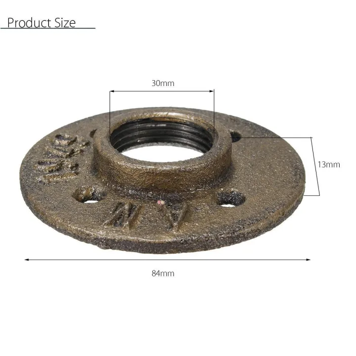 1''%20Bronze%20Malleable%20Threaded%20Floor%20Flange%20Steel%20Iron%20Pipe%20Fitting%20Wall%20Mounted%20-%20Image%203