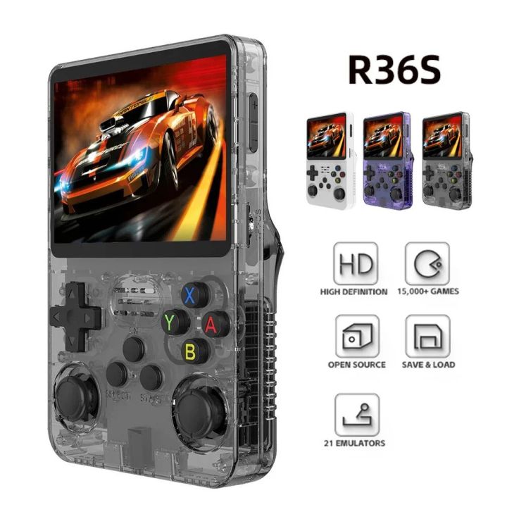 R36S Retro Handheld Video Game Console Linux System 3.5 Inch IPS Screen R35s Pro Portable Pocket Video Player 64GB