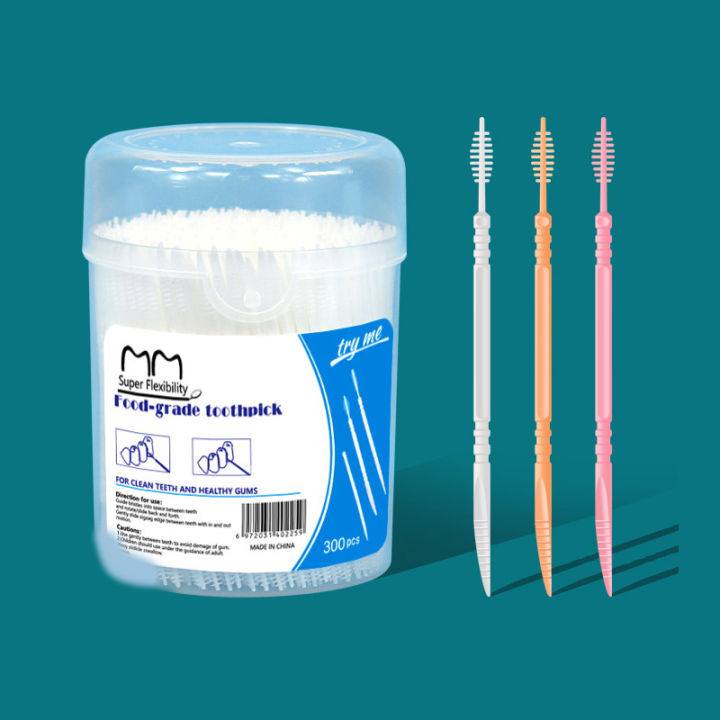 300pcs%20Plastic%20Double-head%20Interdental%20Brush%20Dental%20Floss%20Stick%20Mouth%20Hygiene%20Plastic%20Toothpicks%20Toothbrush%20Teeth%20Cleaning%20Brush%20-%20Image%203