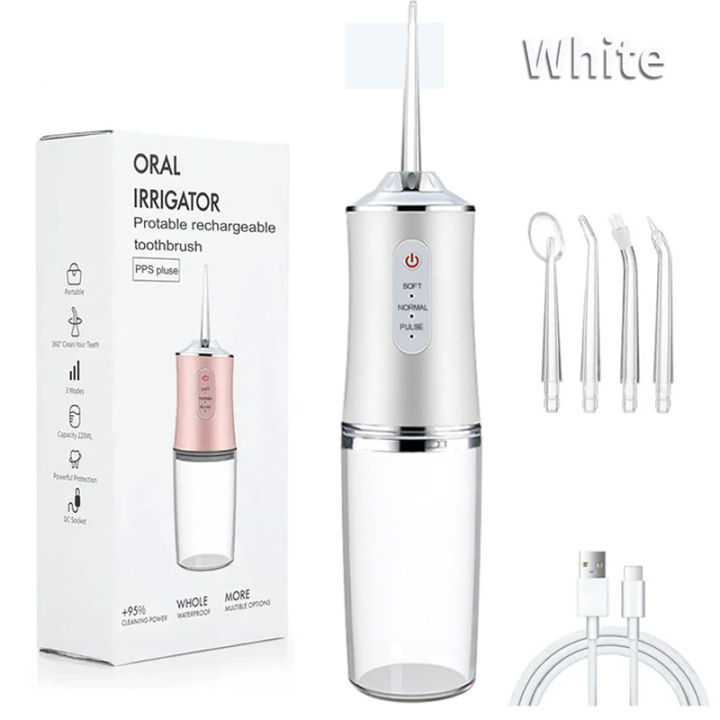 Electric Portable Irrigator Dental Water Jet for Dentistry Tool Teeth Cleaning Rotation Nozzles Oral Water Flosser Pick Device