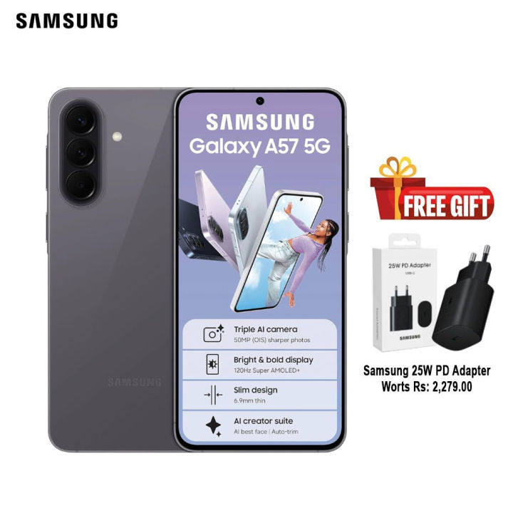 Samsung Galaxy A57 5G Smartphone (12GB+256GB)– 120Hz AMOLED, 5000mAh Battery