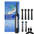 Rotating electric toothbrush suitable for adults, equipped with 6 brush heads, type-c charging, 3-speed 2-minute timed zoning. 
