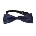 Dark Blue Solid Neck Bow Tie For Men. 