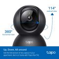 WIFI CCTV Camera TP-Link Tapo C201 Pan/Tilt Home Security Wi-Fi Camera 1080P Motion Detection and Alerts, Night Vision Two-Way Audio Supports MicroSD Cards Up To 512GB Black. 