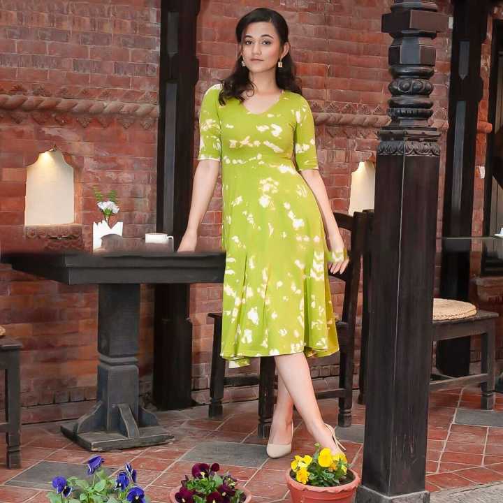 Creative%20Touch%20Lemon%20And%20White%20Patterned%20Cotton%20Mix%20One%20Piece%20Summer%20Dress%20For%20Women%20-%20Image%202