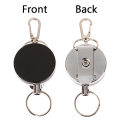 1Pc Stainless Steel Wire Rope Elastic Keychain Recoil Sporty Retractable Alarm Key Ring Anti Lost Ski Pass ID Card Badge Holder. 