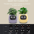 AI Pet Flowerpot Planting Robot 7 Smart Sensors Smart Planter Plant Time Temperature Display Flower Pots Yellow. 