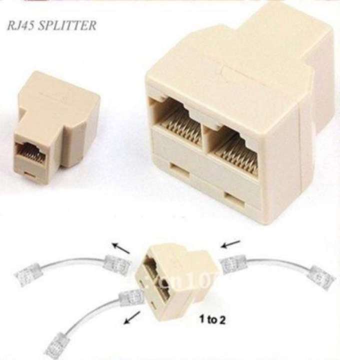 RJ45 CAT 5 CAT 6 LAN Network Ethernet Female to 2 x Female Plug Connector