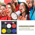 6-Color Face Paint Palette Red White Blue Black Green Yellow Body Painting Makeup Water-Based Highly Pigmented Hypoallergenic Artist Palettefor Halloween Christmas Parties Cosplay. 