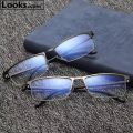 Black Metal Frame Rimless Casual Formal Blue Ray Cut  Premium Computer Glasses. 