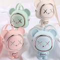 Space Bear Fan Hanging Neck Fan Mini Portable Small Fan Cartoon Mute Leafless USB Charging. 