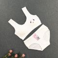 HOT Cute Smiling Girl Bra + Panties Set Development Period No Steel Ring Cotton Vest Type Sports Comfortable Bra Set 8-16Y. 