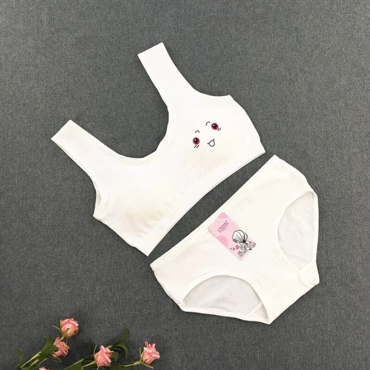 HOT%20Cute%20Smiling%20Girl%20Bra%20+%20Panties%20Set%20Development%20Period%20No%20Steel%20Ring%20Cotton%20Vest%20Type%20Sports%20Comfortable%20Bra%20Set%208-16Y%20-%20Image%204
