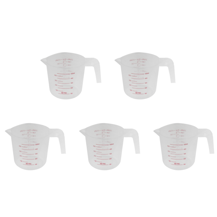 (GGBR) 5X 500ml Home Lab Measuring Jug Pitcher Plastic Handle Pour ...