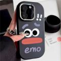 Cartoon Emo Expression Couples Phone Case Compatible for IPhone 15 11 12 14 13 Pro Max 8 7 Plus XR X XS Max 7Plus Plating Metal Lens Soft Case. 
