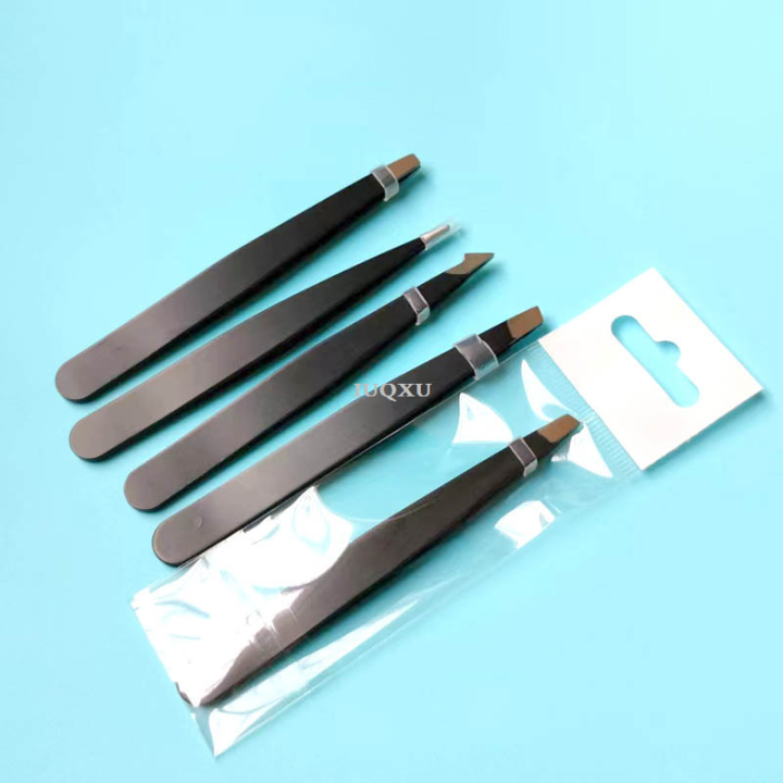 IUQXU%20Hair%20Removal%20Tweezers%20Stainless%20Steel%20Eyebrow%20Tweezers%20Pink%20S2025%20New%20lanted%20Black%20Tip%20Point%20Face%20Harmless%20Makeup%20Beauty%20Tool%20Black%20-%20Image%203