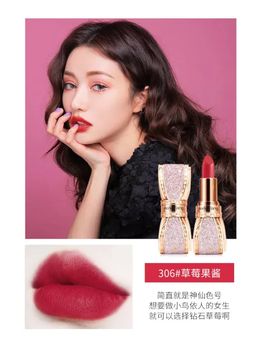 Hengfang%20sparkling%20star%20diamond%20bow%20lipstick%20lip%20gloss%20set%20boxed%20affordable%20brand%20student%20bean%20paste%20ox%20blood%20color%209402%20-%20Image%207