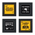 "did you workout today" quote -Matt Laminated printed poster with checker frame (4 pcs set)9x9In. 