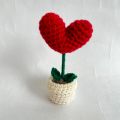 Heart shaped Crochet Love Plant 4" | 100% Acrylic Yarn Heart Shaped Crocheted Plant Home Decor - 4" | Table Decor Crochet Plant. 