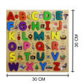 Wooden 3D English Alphabet Capital Letter (ABCD) Board with Pictures – Early Learning Educational Teaching Toy for Baby & Toddlers. 
