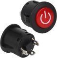 Round Push Button Kids Electric Car, E-Bike Starter On Off Power Switch Suitable for 6v and 12v 20A 10A/250V AC 20A/12V DC. 