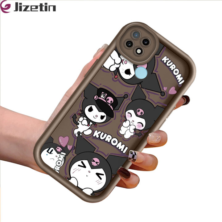 Jizetin for Realme C21 Back Cover Shy Kuromi Ladder Camera Soft Rubber Mobile Phone Case