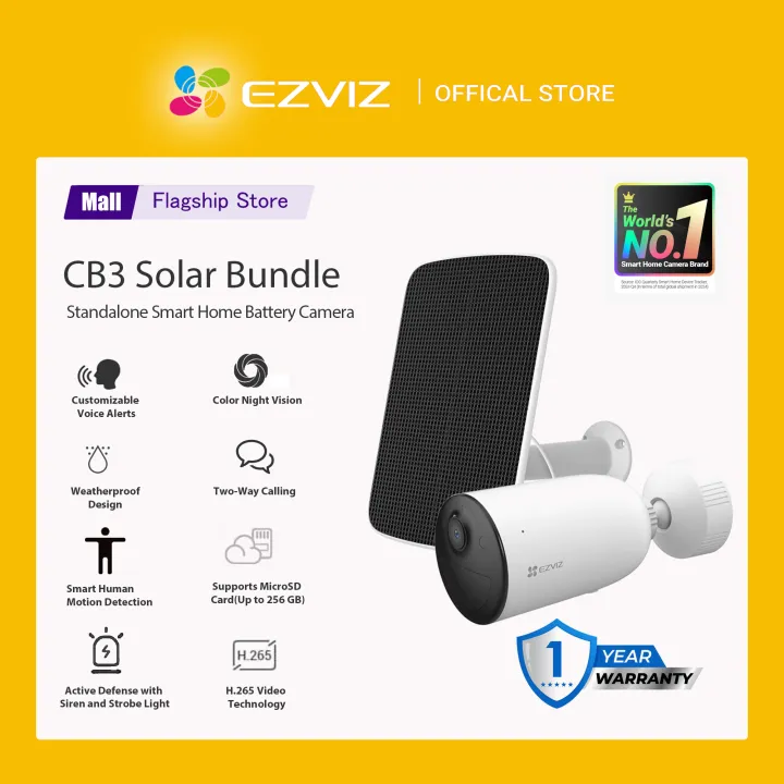 CB3 Battery Camera | Solar Panel Kit |1080P Resolution | Color Night ...