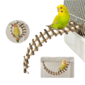 Training Perch Toy Portable Parrot Ladder Toy with Metal Hooks for Small Medium Parrots. 