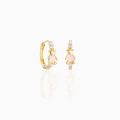 Japanese and Korean style Dongdamen bear earrings 18K real gold non-fading pickaxe diamond earrings small fresh and sweet earrings. 