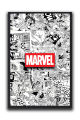Marvel Spider-Man Comic Collage Printed Wall Poster – Black & White Superhero Artwork | One Piece Frame. 