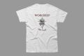 Solo Leveling |"WORSHIP The Lord" | Statue of God Printed Graphic T-Shirt. 