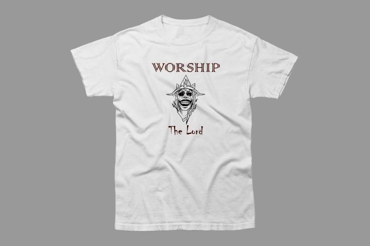 Solo%20Leveling%20%7C"WORSHIP%20The%20Lord"%20%7C%20Statue%20of%20God%20Printed%20Graphic%20T-Shirt%20-%20Image%202