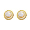 【Mega Sale】Super new retro style high-grade bright natural freshwater pearl earrings s925 silver needle hemp lace. 