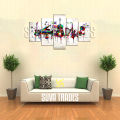 5 Panel Musical Instrument  Wall Hang Music Canvas Print With Wooden Frame by Suva Trades. 