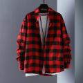 Autumn Japanese Style Black and White Plaid Long-sleeved Shirt Men's Design Sense Small-sized Ancient Hong Kong Style Loose Shirt All-match Jacket. 