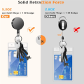 Heavy Duty Retractable Badge Reels Metal Retractable Badge Holder, Vertical ID Card Holders, Key Card Holder Retractable 2 Pack. 