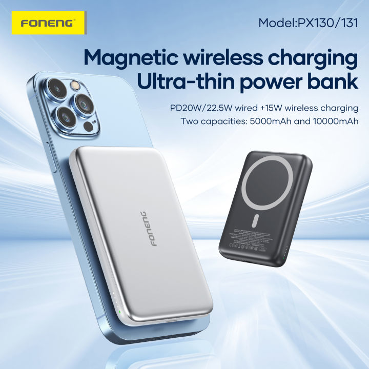 Foneng%20Powerbank%2010000mah%20powerbank%20%7C%20%20Ultra%20thin%20Magsafe%20Powerbank%20%7C%2022.5W%20Fast%20Charging%20Powerbank%20%7C15W%20Wireless%20Charging%20%7C%20PD%20charging%20%7C%203C%20Certified%20%7C%20Slim%20portable%20%7C1%20year%20warranty%20%7C%20PX131%20-%20Image%204
