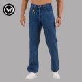 Wraon Dark Blue Solid Premium Baggy Jeans For Men - Fashion | Jeans | Baggy Pants For Men | Men'S Wear. 