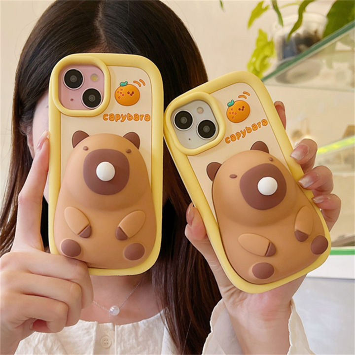 Cute%20Cartoon%20Capybara%20Squishies%20Phone%20Case%20For%20iPhone%2015%2013%2014%2012%2011%20Pro%20Max%20Blowing%20Bubble%20Lens%20Protection%20Soft%20Silicone%20Cover%20-%20Image%205