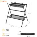 KingCamp Portable Camping Grill Folding Grill Barbecue Linghtweight Aluminum Frame with Mesh Shelf Storage Rack for Camp Kitchen Outdoor. 