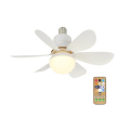 2 In1 LED Ceiling Fan with Light Detachable Fan Leaf 3000K-6500K AC85V-265V +Remote Control A. 