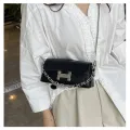 Women’s PU Leather Handbag 2607 | Stylish Ladies Shoulder & Crossbody Bag with Chain Strap & Pendant | Party Casual Mini Bag for women. 