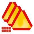 3Pcs Transportation Slow Moving Vehicle Safety Sign with Reflective Triangle Sign for 14X12Inch. 