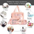 3 PCS  Set Clear Travel Toiletry, Makeup Cosmetic  Transparent Travel Wash Bag. 
