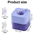 New Two-Color Paper Clips in Elegant Magnetic Frosted Square Clip Holder, 28mm, 130 Clips Per Box Durable. 